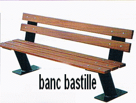 Banc piètement métallique lames de bois exotique Bastille